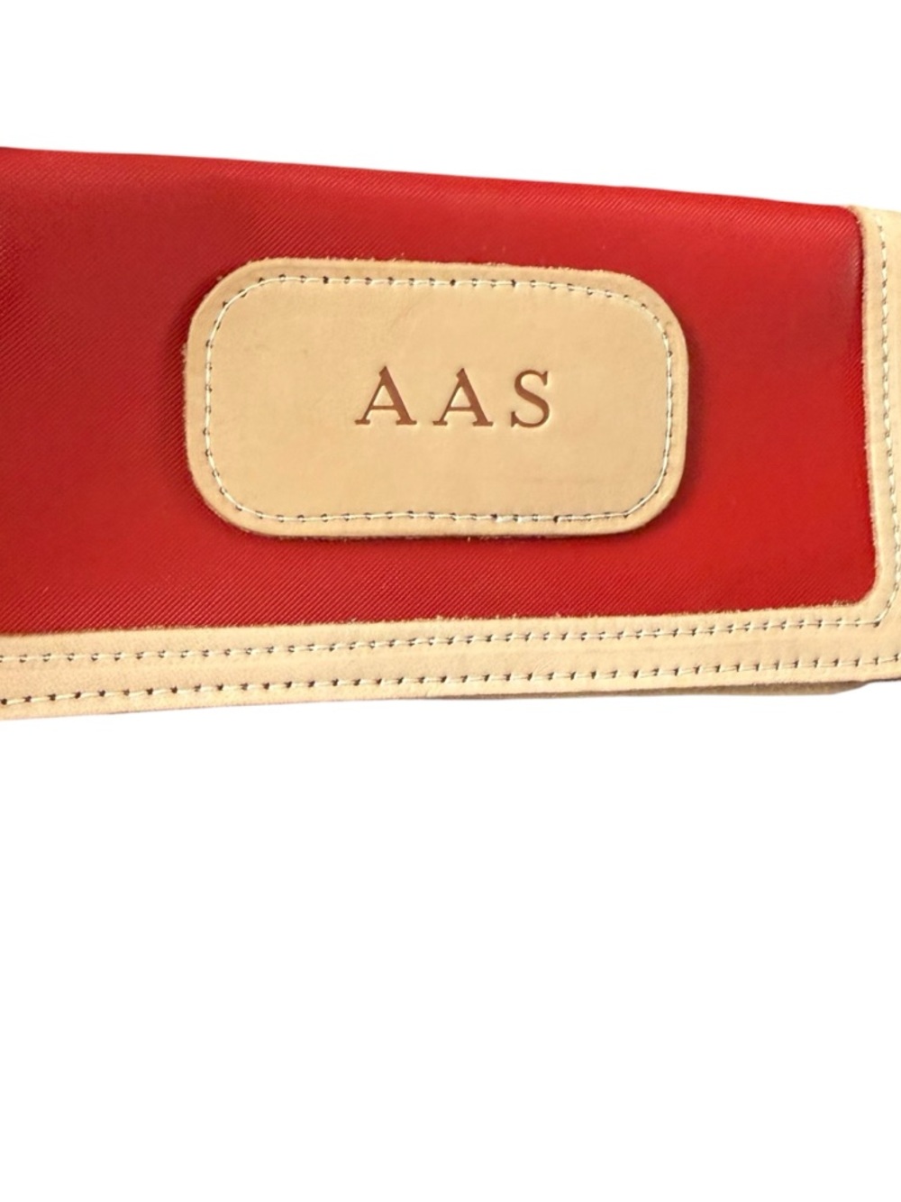 Jon Hart Design Beige Leather Wallet with Navy Accent